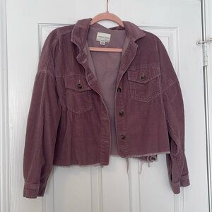 American Eagle purple corduroy cropped top